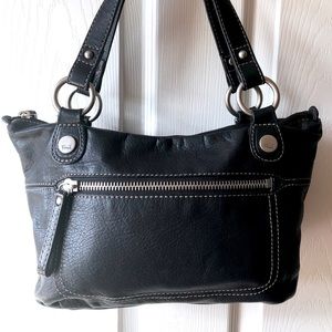 Fossil Small Black Leather Satchel
